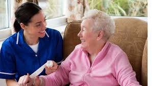 Older adults enjoying tea and conversation at home