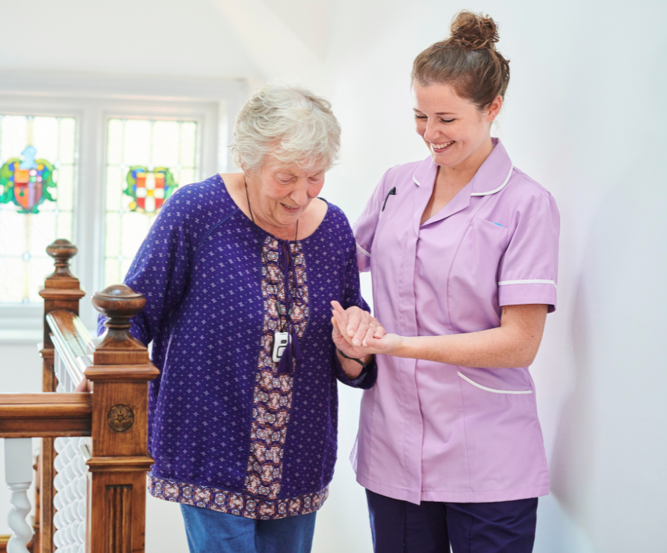 Professional care staff in uniform
